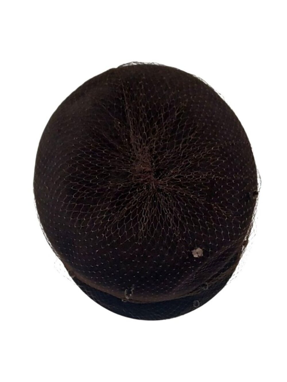 Henry Pollak Ritz Cloche Hat Brown Wool Netting Grosgrain Ribbon Bow Vintage MCM - Picture 3 of 13